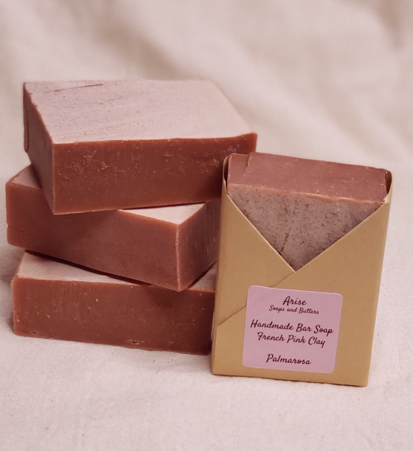 Bar Soap- French Pink Clay, Palmarosa