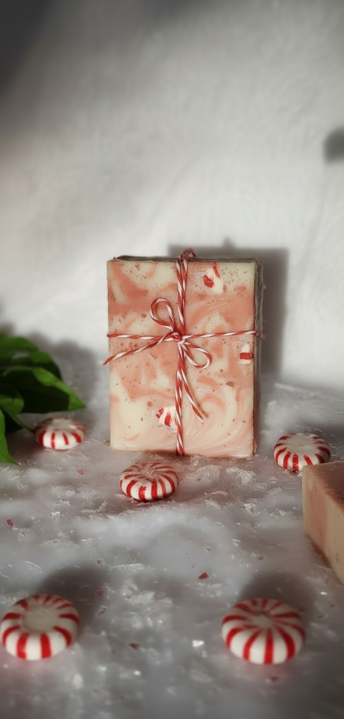 Peppermint Swirl Tallow Soap – Limited Edition 🍬🎄